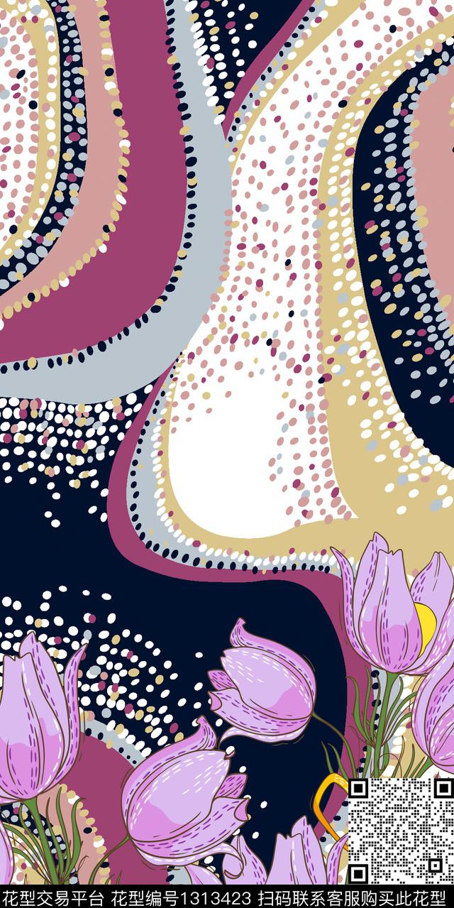 女装定位花女装花卉数码印花华亿平台下载（图片编号: 1313423） - 瓦栏（Walan）