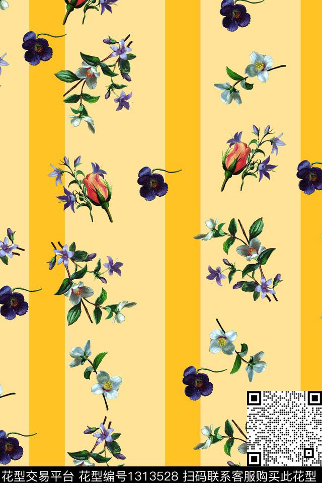女装花卉满版散花数码印花华亿平台下载（图片编号: 1313528） - 瓦栏（Walan）