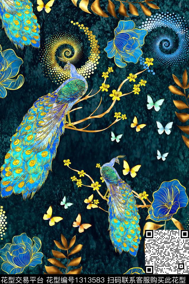 民族花卉小碎花绿植树叶数码印花华亿平台下载（图片编号: 1313583） - 瓦栏（Walan）