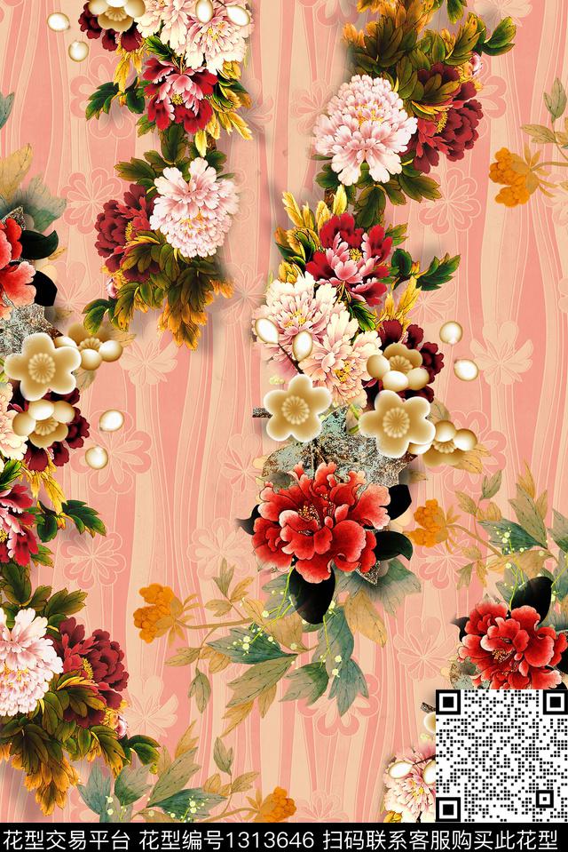 复古香云纱中老年数码印花华亿平台下载（图片编号: 1313646） - 瓦栏（Walan）