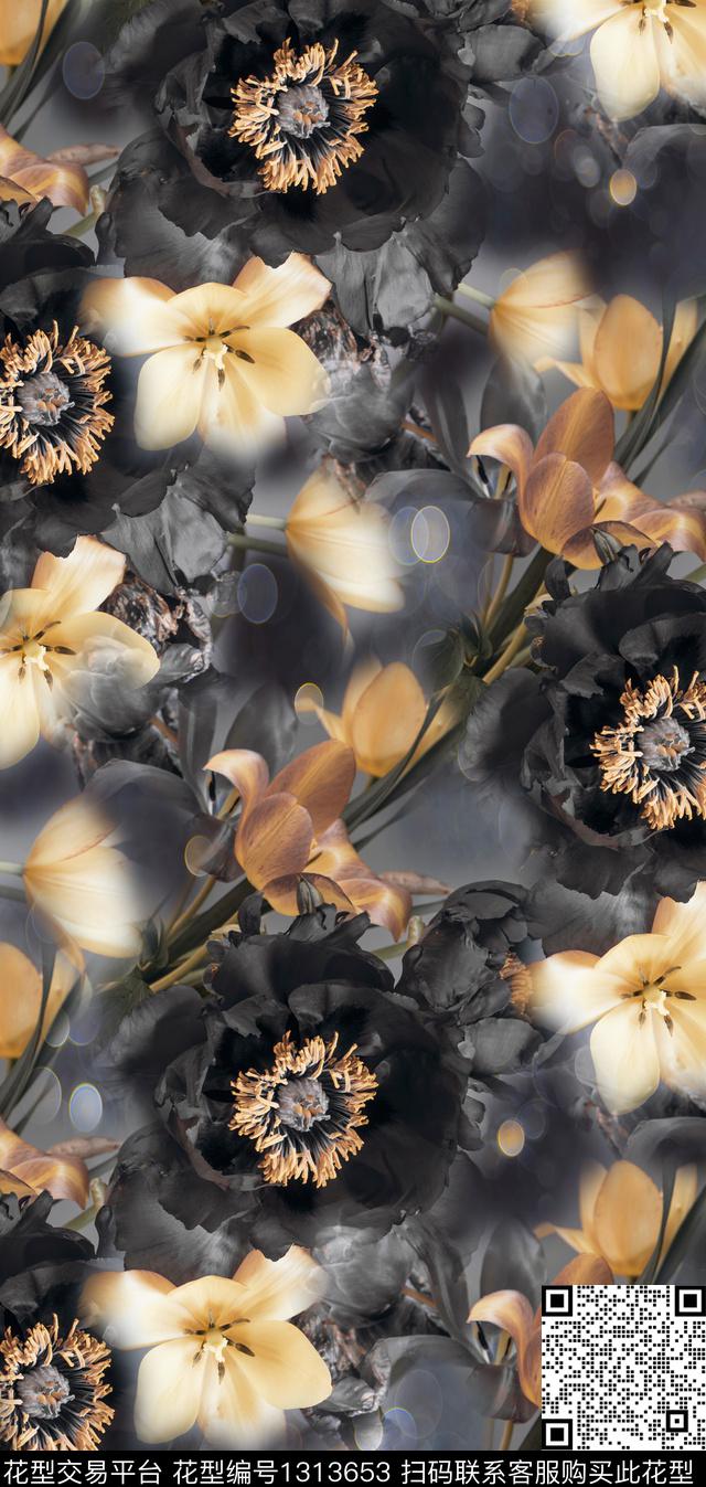 复古香云纱中老年数码印花华亿平台下载（图片编号: 1313653） - 瓦栏（Walan）