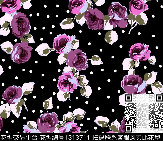 花卉大牌风潮牌传统印花华亿平台下载（图片编号: 1313711） - 瓦栏（Walan）