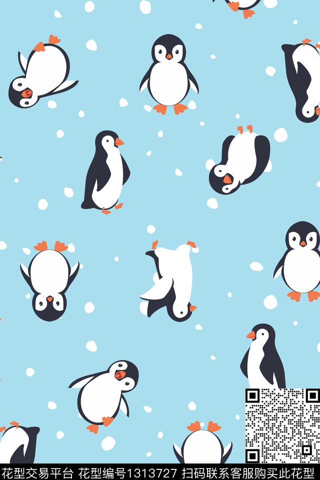 童装企鹅卡通传统印花华亿平台下载（图片编号: 1313727） - 瓦栏（Walan）