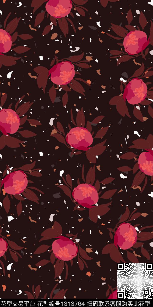 女装定位花女装花卉数码印花华亿平台下载（图片编号: 1313764） - 瓦栏（Walan）