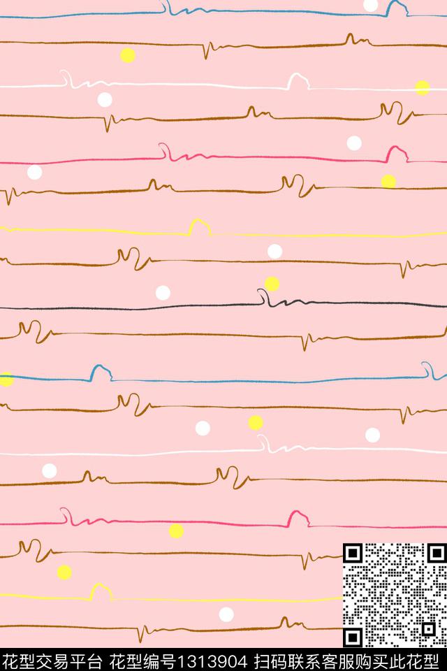 线条涂鸦趣味传统印花华亿平台下载（图片编号: 1313904） - 瓦栏（Walan）