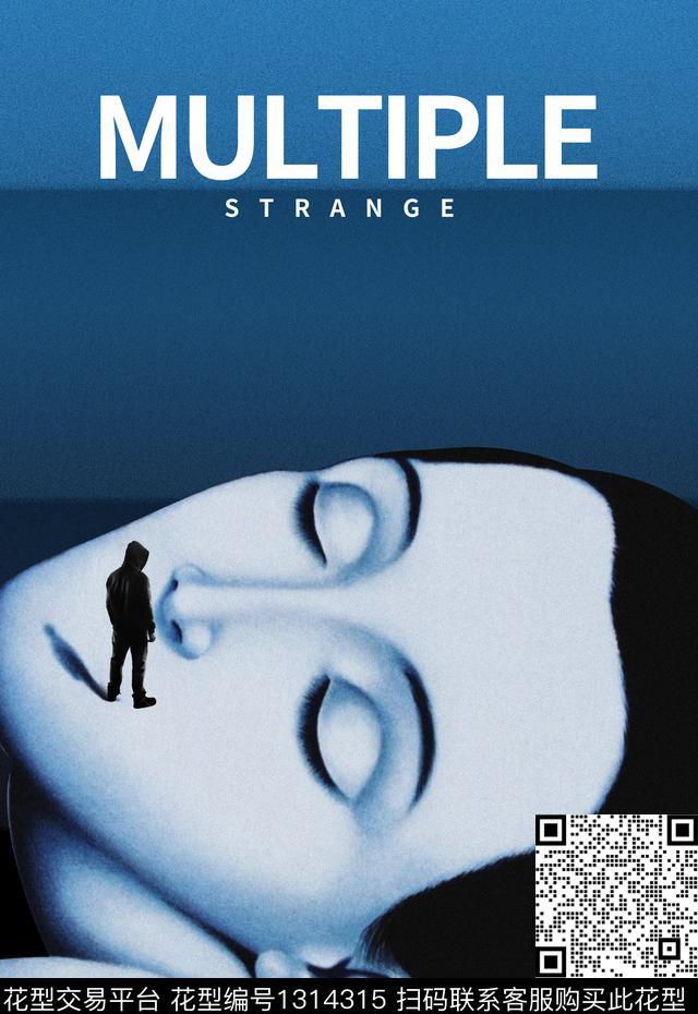 定位男装印花人物插画渐变肌理数码印花华亿平台下载（图片编号: 1314315） - 瓦栏（Walan）