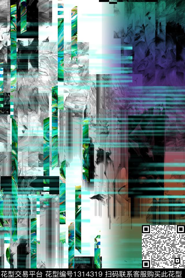 几何炫彩科技感数码印花华亿平台下载（图片编号: 1314319） - 瓦栏（Walan）