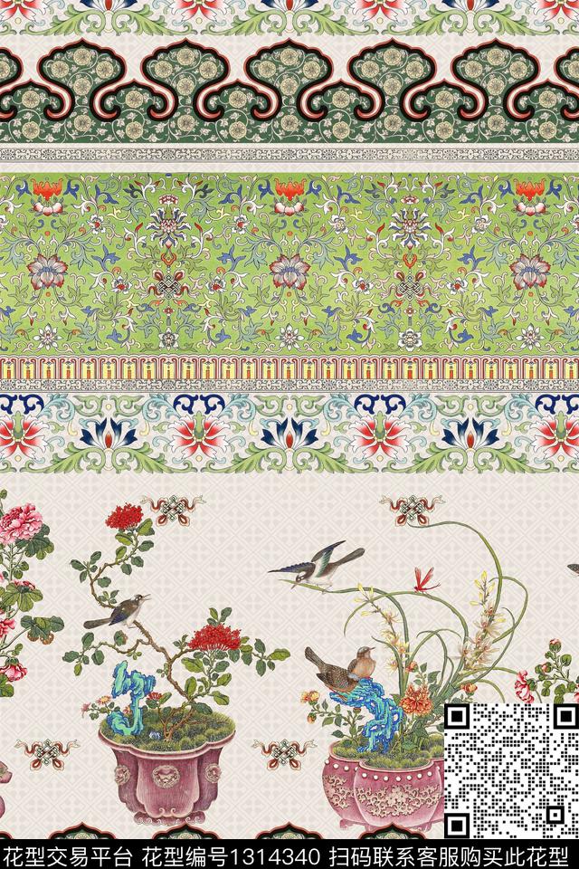 真丝礼服中国风数码印花华亿平台下载（图片编号: 1314340） - 瓦栏（Walan）