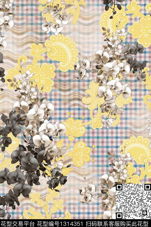 纸印花民族花卉时尚数码印花华亿平台下载（图片编号: 1314351） - 瓦栏（Walan）
