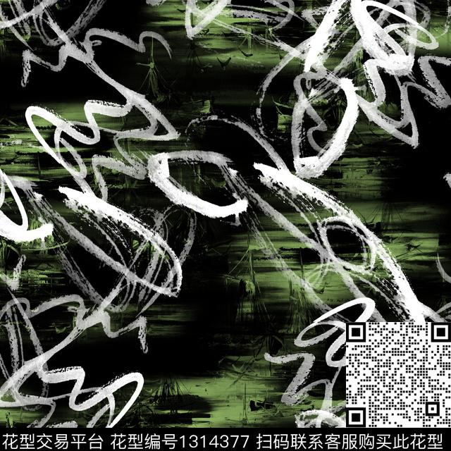 纸印花笔触几何数码印花华亿平台下载（图片编号: 1314377） - 瓦栏（Walan）