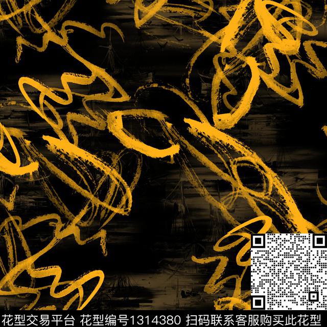 纸印花笔触几何数码印花华亿平台下载（图片编号: 1314380） - 瓦栏（Walan）