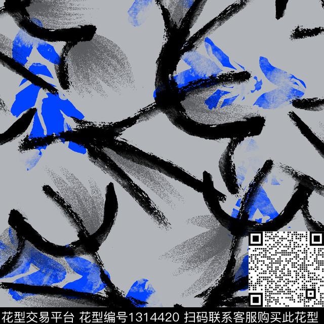 纸印花几何笔触传统印花华亿平台下载（图片编号: 1314420） - 瓦栏（Walan）