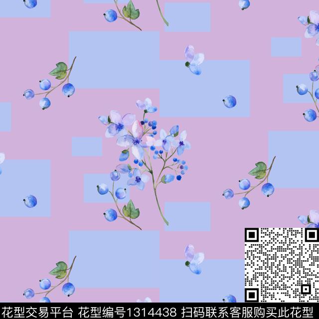 水彩花卉大牌风数码印花华亿平台下载（图片编号: 1314438） - 瓦栏（Walan）