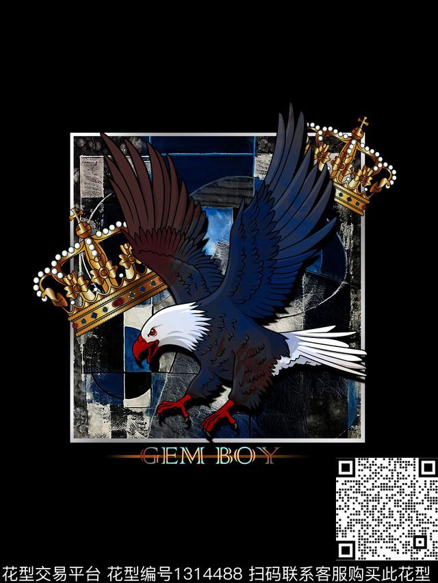 珠宝宝石胸前独幅大牌风数码印花华亿平台下载（图片编号: 1314488） - 瓦栏（Walan）