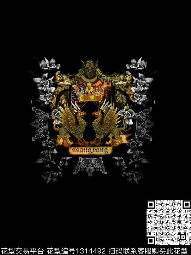 珠宝宝石胸前独幅大牌风数码印花华亿平台下载（图片编号: 1314492） - 瓦栏（Walan）