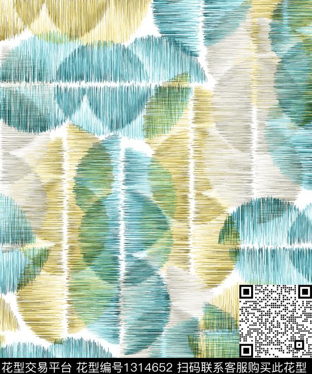 纸印花水墨风笔触数码印花华亿平台下载（图片编号: 1314652） - 瓦栏（Walan）