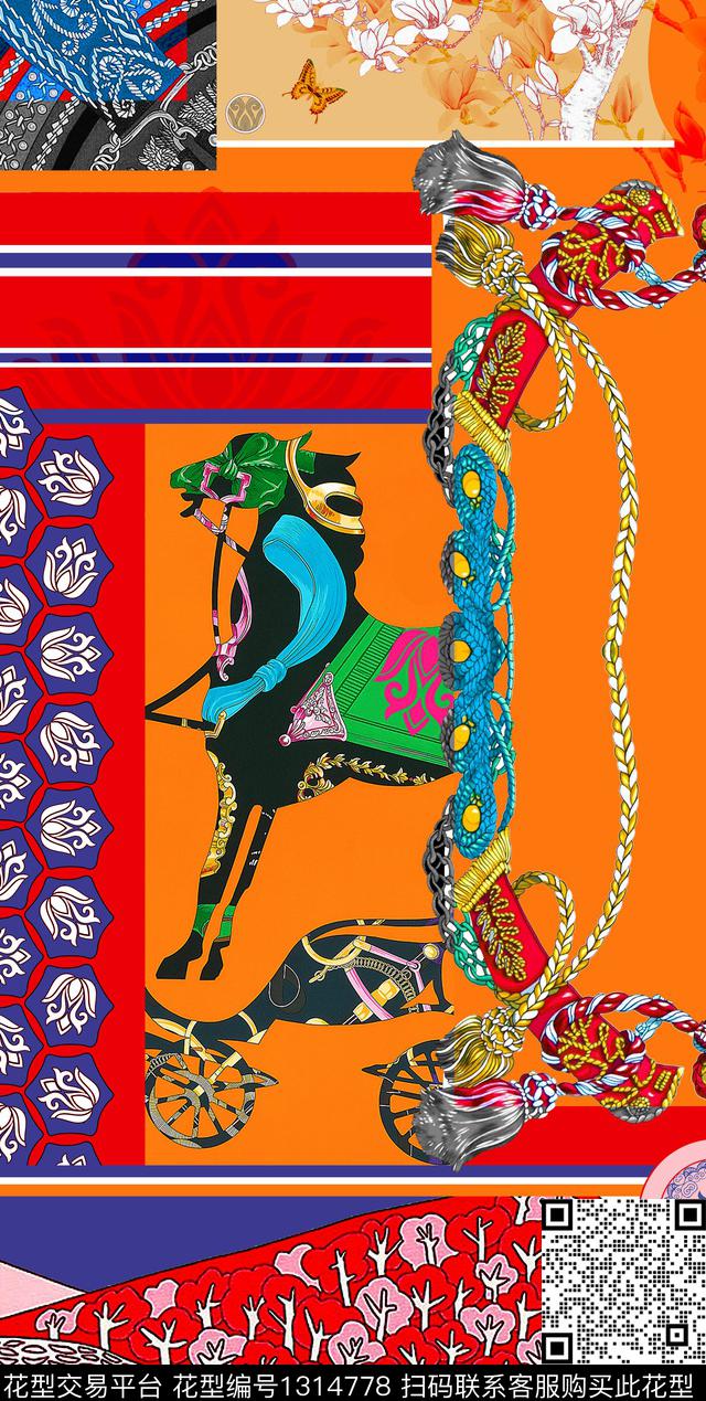 连衣裙动物花卉数码定位花数码印花华亿平台下载（图片编号: 1314778） - 瓦栏（Walan）