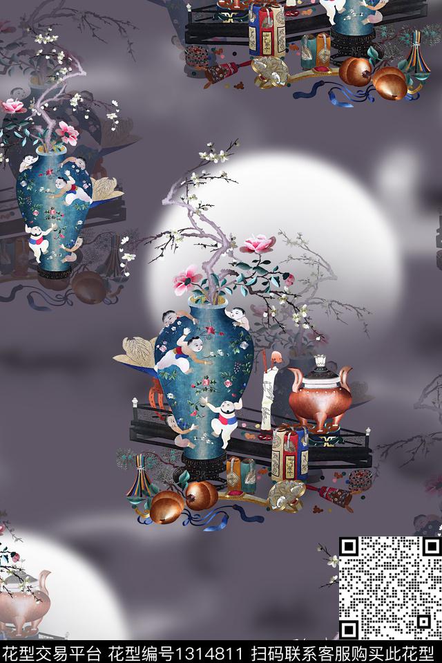 大牌风香云纱中老年数码印花华亿平台下载（图片编号: 1314811） - 瓦栏（Walan）