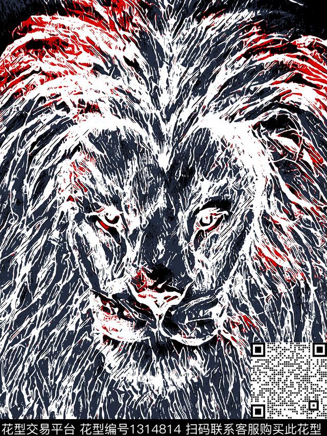 狮子大牌风潮牌传统印花华亿平台下载（图片编号: 1314814） - 瓦栏（Walan）