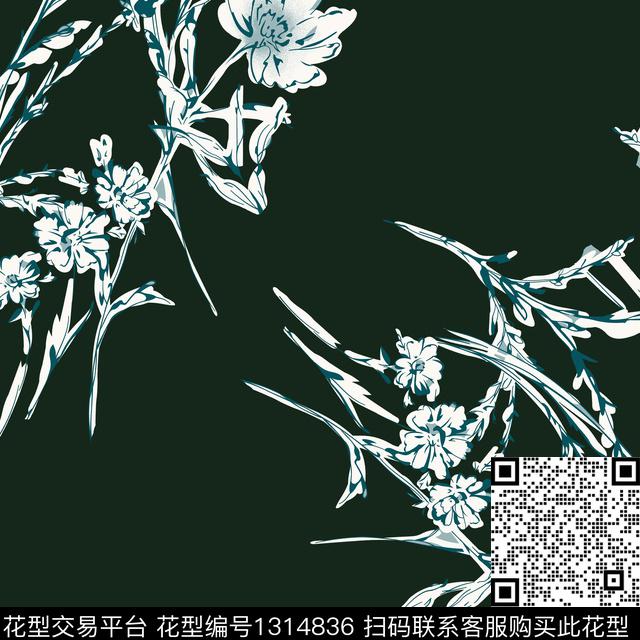 满版散花大牌风素雅传统印花华亿平台下载（图片编号: 1314836） - 瓦栏（Walan）