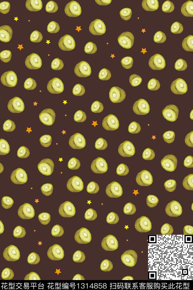 水果可爱手绘数码印花华亿平台下载（图片编号: 1314858） - 瓦栏（Walan）