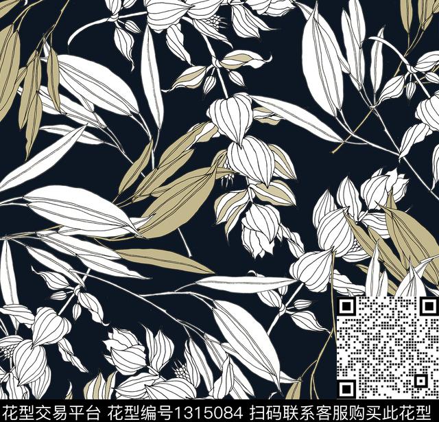 简约植物欧美传统印花华亿平台下载（图片编号: 1315084） - 瓦栏（Walan）