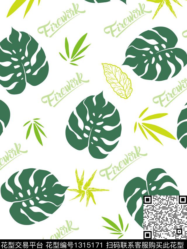 文字植物绿植树叶传统印花华亿平台下载（图片编号: 1315171） - 瓦栏（Walan）