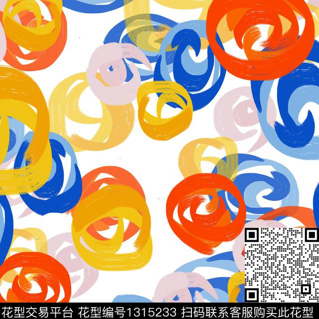 涂鸦几何休闲趣味数码印花华亿平台下载（图片编号: 1315233） - 瓦栏（Walan）