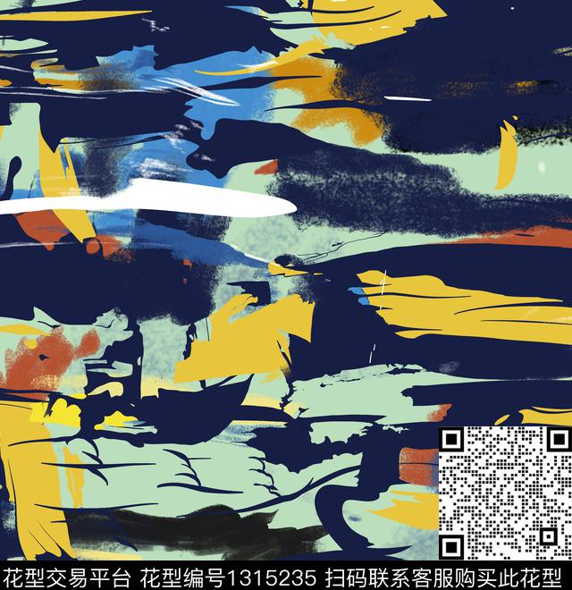 几何油画华亿平台抽象女装数码印花华亿平台下载（图片编号: 1315235） - 瓦栏（Walan）