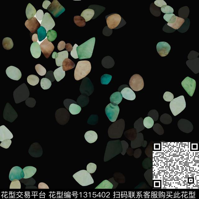 石头几何满版散花数码印花华亿平台下载（图片编号: 1315402） - 瓦栏（Walan）