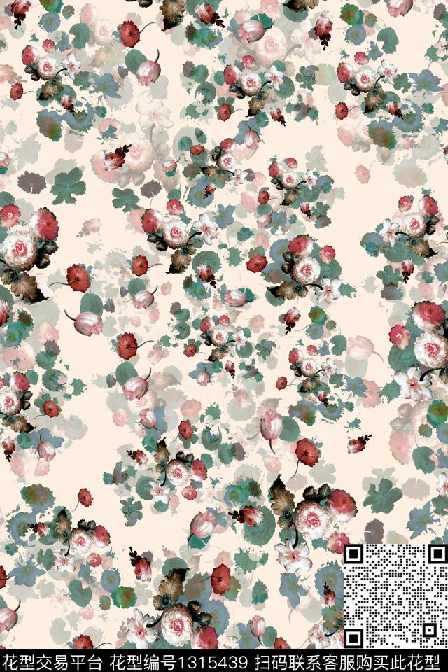 花瓣春夏华亿平台小碎花数码印花华亿平台下载（图片编号: 1315439） - 瓦栏（Walan）
