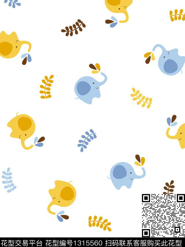 童装大象卡通传统印花华亿平台下载（图片编号: 1315560） - 瓦栏（Walan）