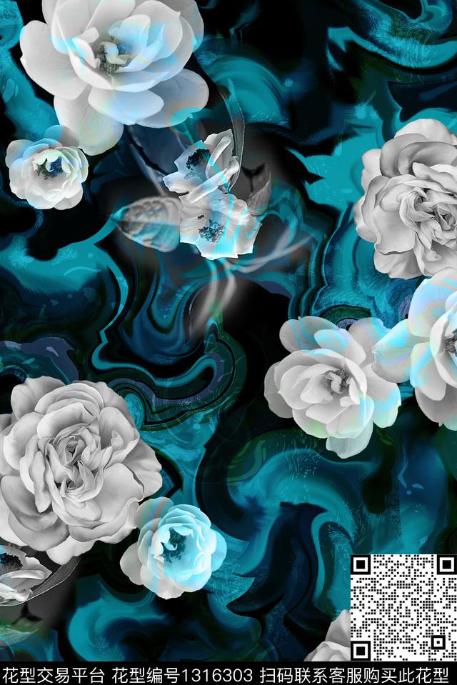 男装花卉大牌风传统印花华亿平台下载（图片编号: 1316303） - 瓦栏（Walan）