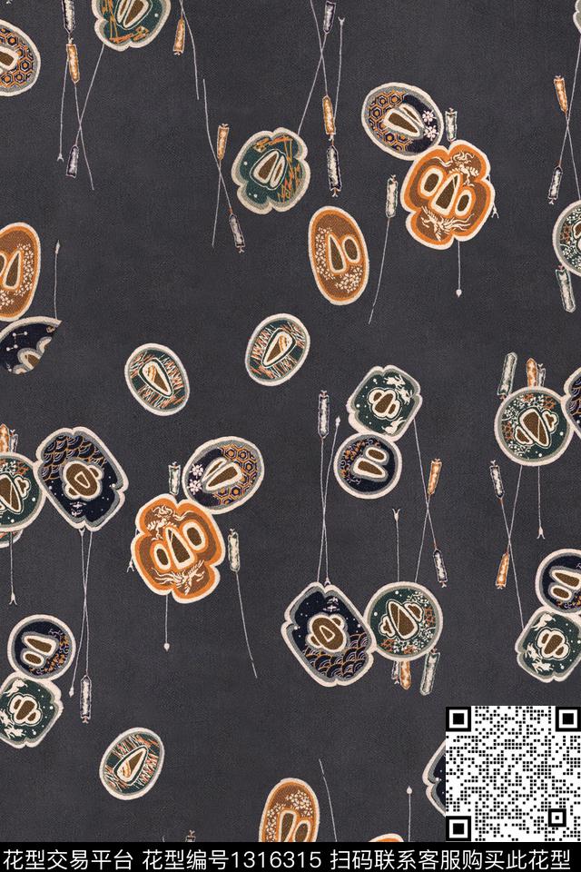 几何配饰1/2接数码印花华亿平台下载（图片编号: 1316315） - 瓦栏（Walan）