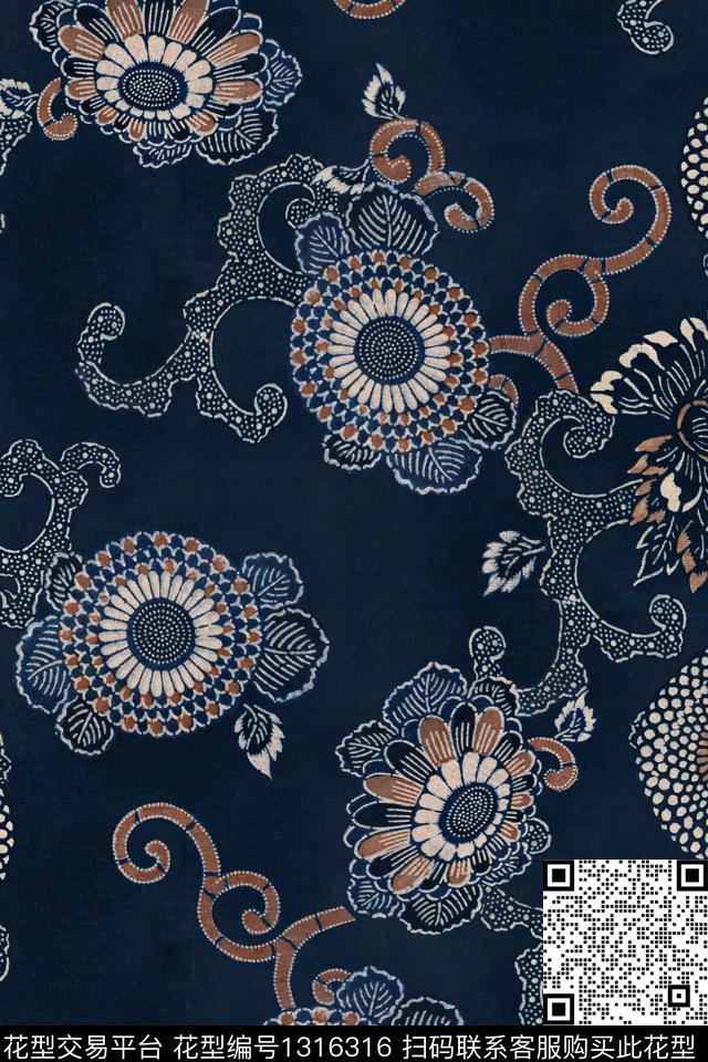 几何配饰1/2接数码印花华亿平台下载（图片编号: 1316316） - 瓦栏（Walan）