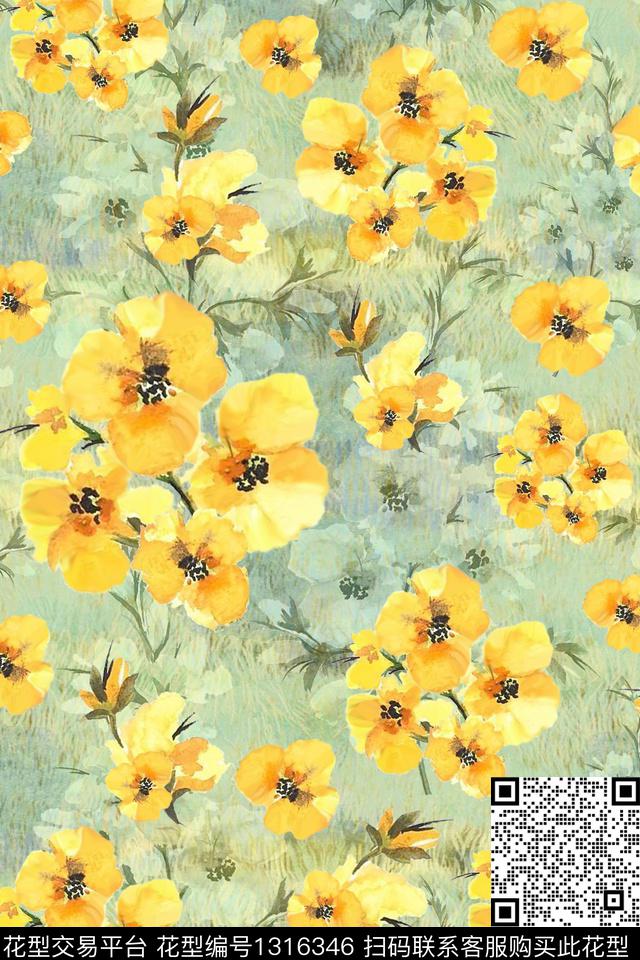 连衣裙春夏华亿平台小清新数码印花华亿平台下载（图片编号: 1316346） - 瓦栏（Walan）