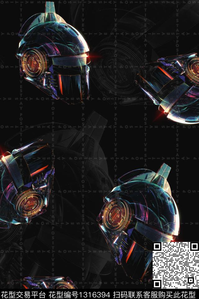 大牌男装科技未来酷黑时尚数码印花华亿平台下载（图片编号: 1316394） - 瓦栏（Walan）