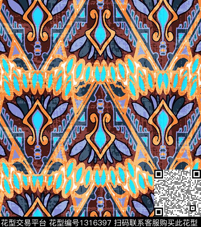 圣母布纹礼服数码印花华亿平台下载（图片编号: 1316397） - 瓦栏（Walan）