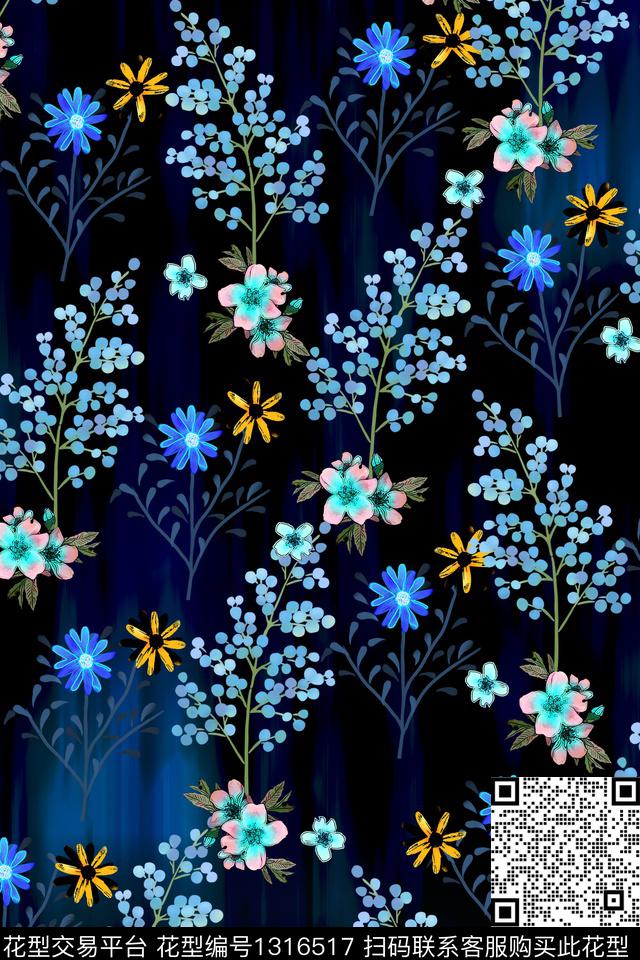 绿植树叶春夏华亿平台小碎花数码印花华亿平台下载（图片编号: 1316517） - 瓦栏（Walan）