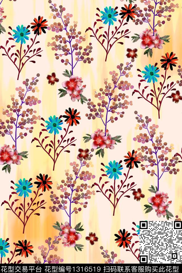 绿植树叶春夏华亿平台小碎花数码印花华亿平台下载（图片编号: 1316519） - 瓦栏（Walan）