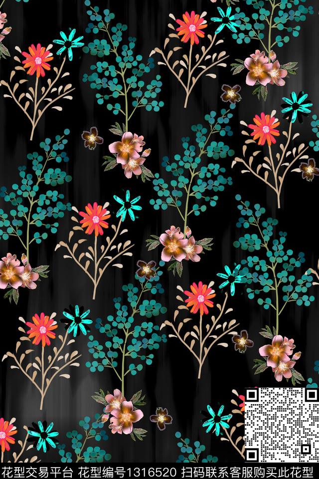 绿植树叶春夏华亿平台小碎花数码印花华亿平台下载（图片编号: 1316520） - 瓦栏（Walan）