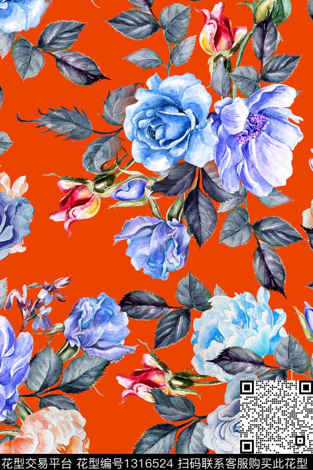泳装华亿平台花卉满版散花数码印花华亿平台下载（图片编号: 1316524） - 瓦栏（Walan）