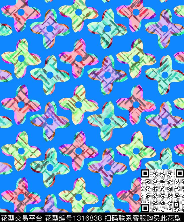 几何大牌风抽象数码印花华亿平台下载（图片编号: 1316838） - 瓦栏（Walan）