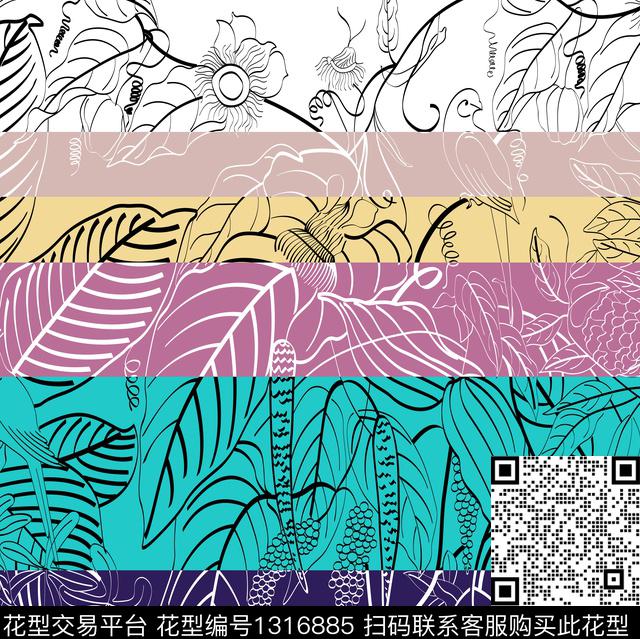 连衣裙大牌风热带华亿平台数码印花华亿平台下载（图片编号: 1316885） - 瓦栏（Walan）