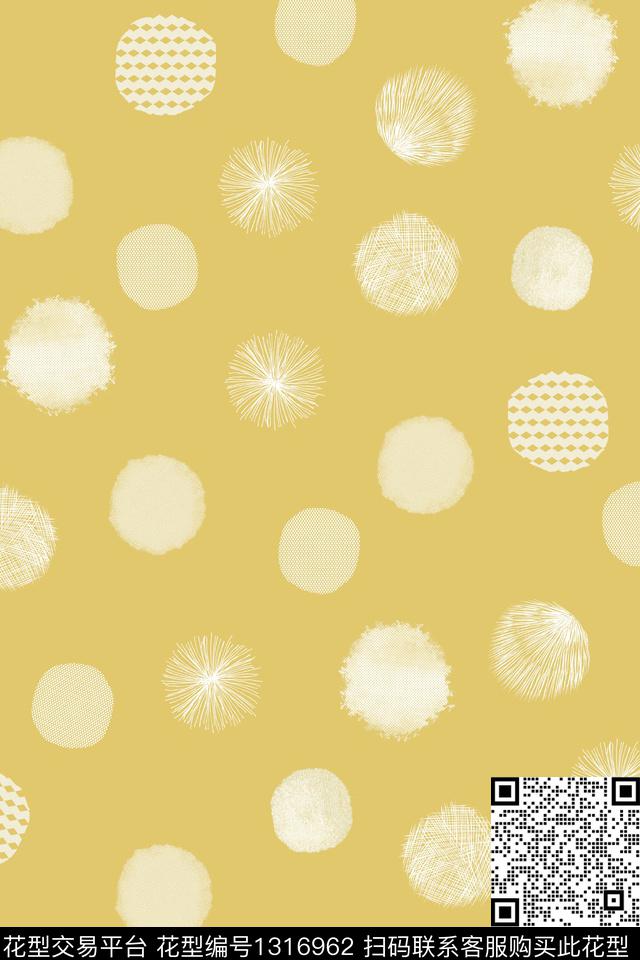 桌布圆形波点传统印花华亿平台下载（图片编号: 1316962） - 瓦栏（Walan）