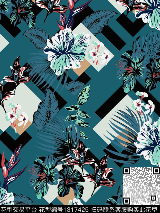 绿植树叶春夏华亿平台热带华亿平台数码印花华亿平台下载（图片编号: 1317425） - 瓦栏（Walan）