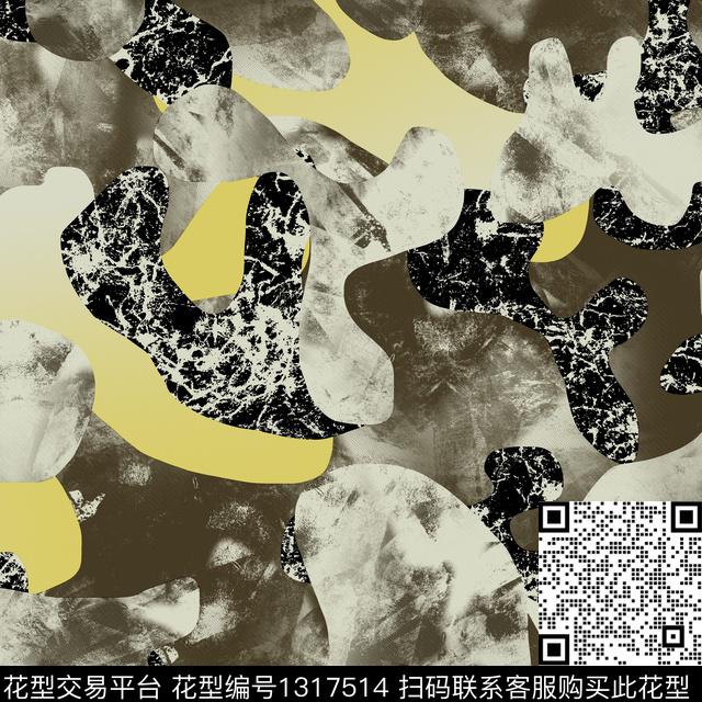 纸印花几何迷彩传统印花华亿平台下载（图片编号: 1317514） - 瓦栏（Walan）