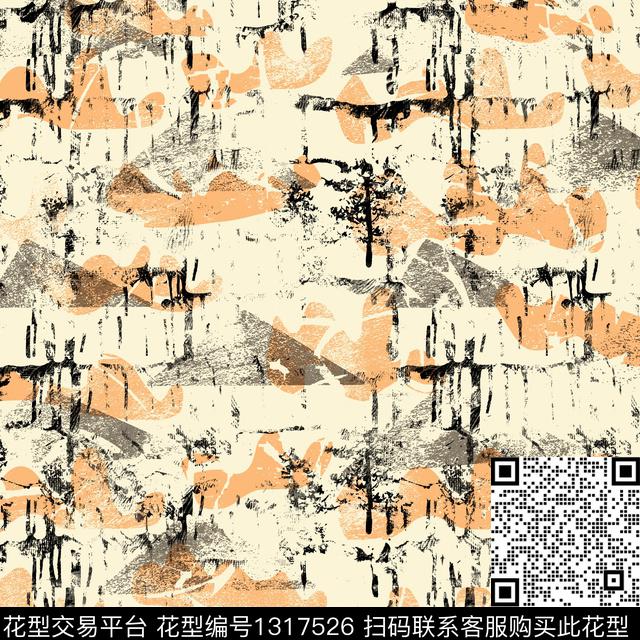 纸印花几何抽象男装传统印花华亿平台下载（图片编号: 1317526） - 瓦栏（Walan）