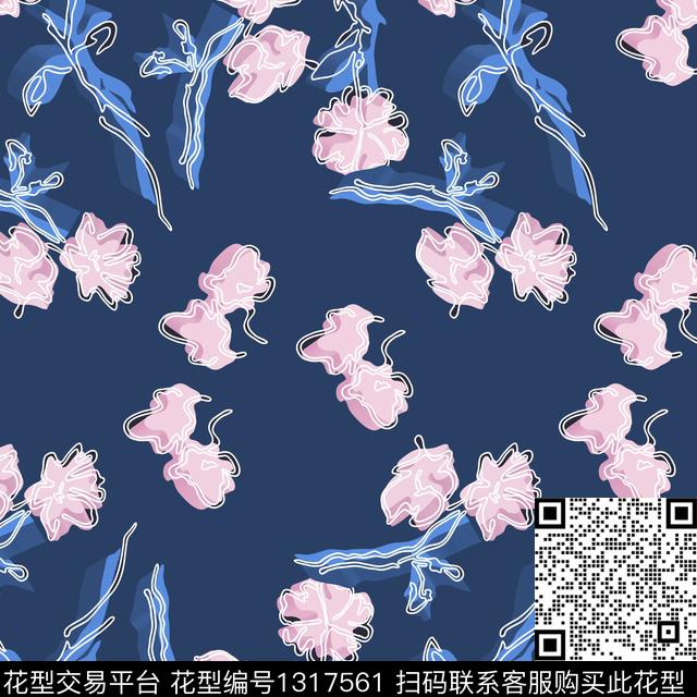 满版散花大牌风素雅数码印花华亿平台下载（图片编号: 1317561） - 瓦栏（Walan）