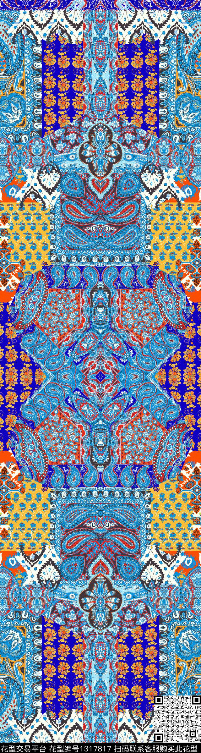 大牌风复古民族风数码印花华亿平台下载（图片编号: 1317817） - 瓦栏（Walan）